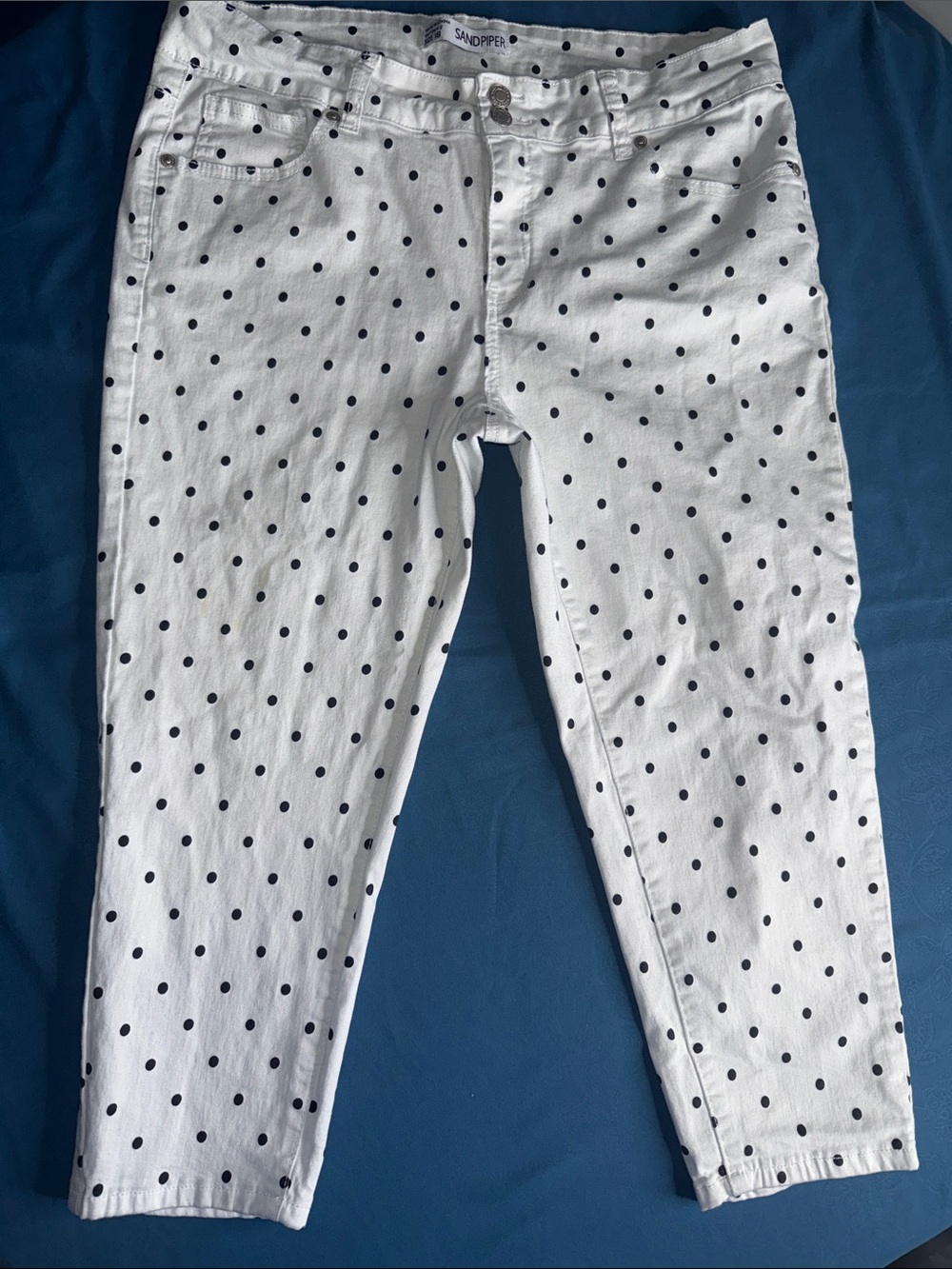 Sandpiper White Polka Dot Skinny Jeans